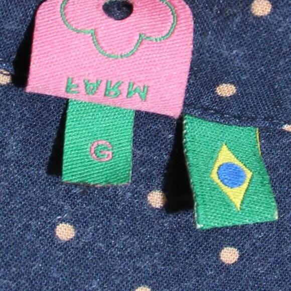 Farm Rio Floral Long Sleeve Shirt Blouse Button Up Floral Polka Dot Sz G / Large - Picture 14 of 15